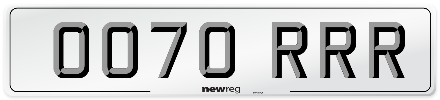 OO70 RRR Number Plate from New Reg